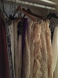 A close look at the crochet coverlets and table clothes