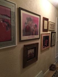 Lots of art works in the hallway