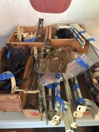 Vintage hardware including drape and lamp parts
