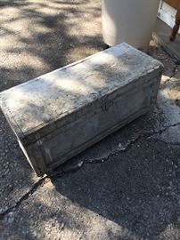 Vintage painted trunk or tool box