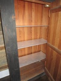 Metal suspended shelves and automatic light