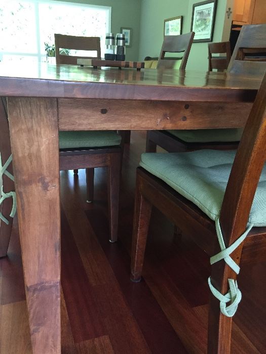 legs of Crate and Barrel Table and 6 side chairs 