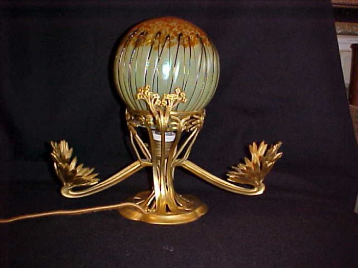 Rare Loetz art glass lamp
