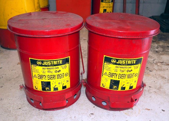 Justrite Oily Waste Cans, Qty 2