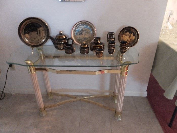 Brass/glass entry table