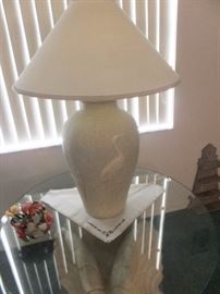 lamp with shore bird