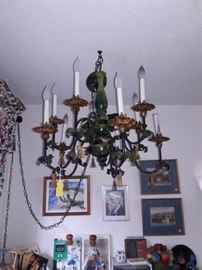 Iron figural chandelier