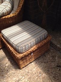 The ottoman can also be used as a side table.