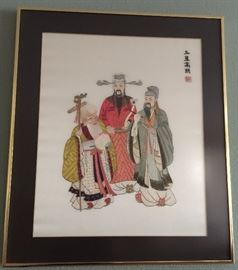 Hand Embroidered on Silk from Singapore