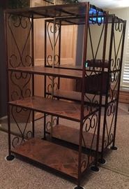 Made-to-Last Iron and Tile Etagere (2) Custom Made