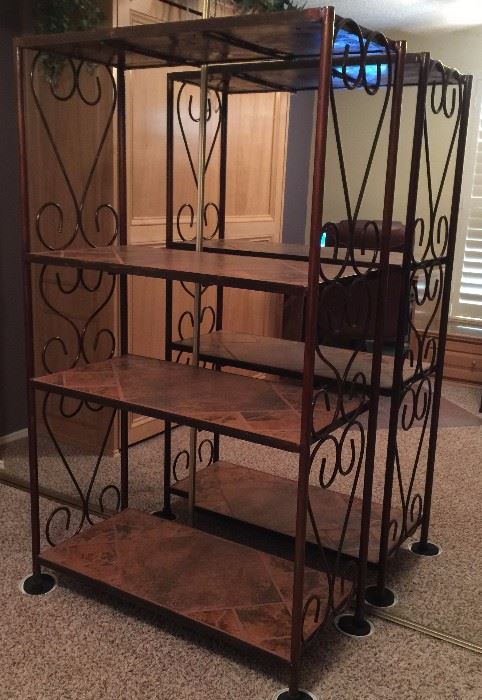 Made-to-Last Iron and Tile Etagere (2) Custom Made
