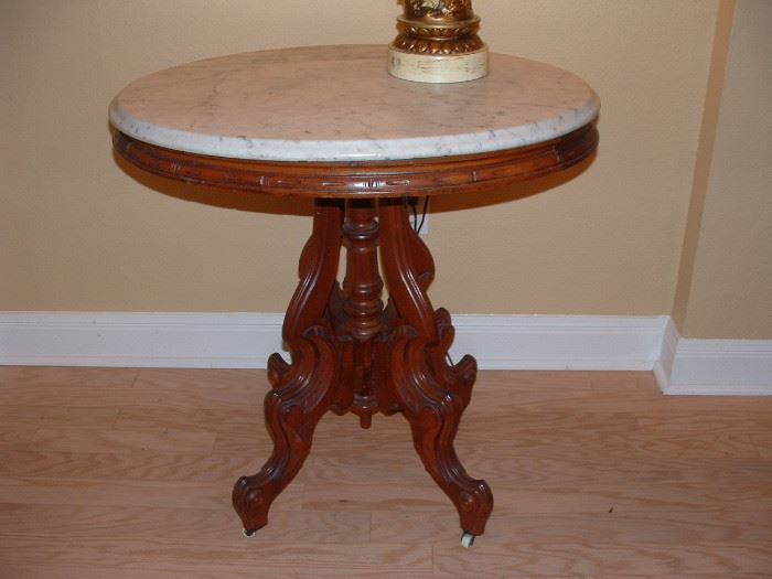 Antique mahogany lamp table