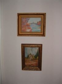 2 small vintage oil paintings