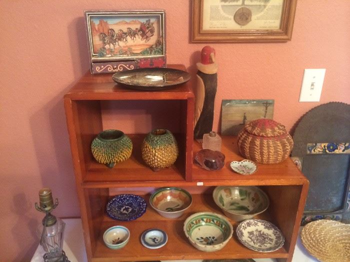 Lots of pottery, crosses, baskets and more