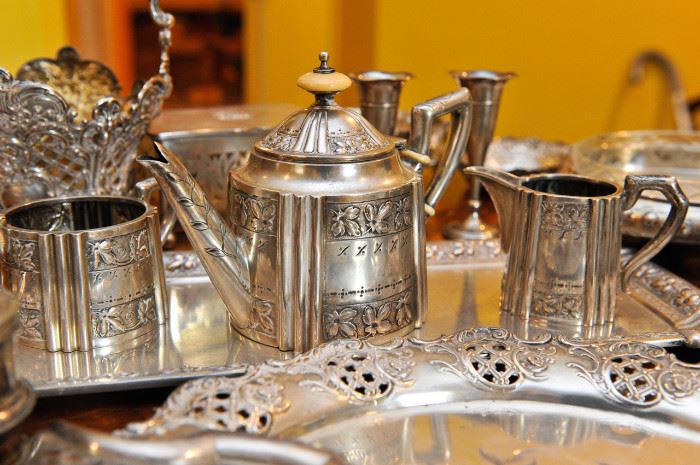 Stunning European 800 silver tea set