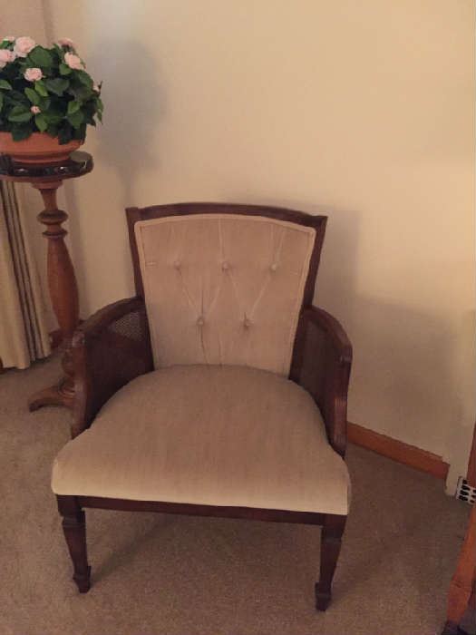 Pair of walnut high back chairs