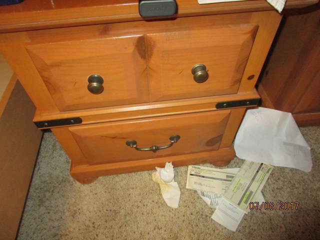 one of two matching nightstands