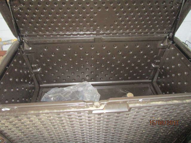 Inside view of Suncast Deck box