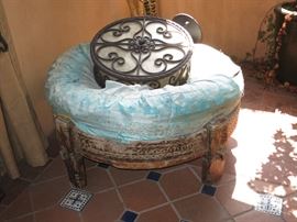 Balinese Ottoman; Iron Ceiling Fixture