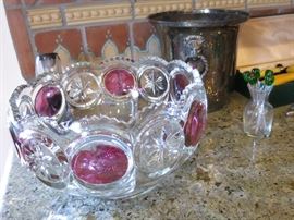 Pressed Glass Punch Bowl