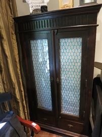 Vintage Glass-Door Cabinet