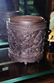 Small Antique Chinese Finely Carved Brush Pot