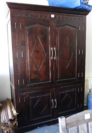 Large Double-Dooor Cherrywood Armoire / Cabinet
