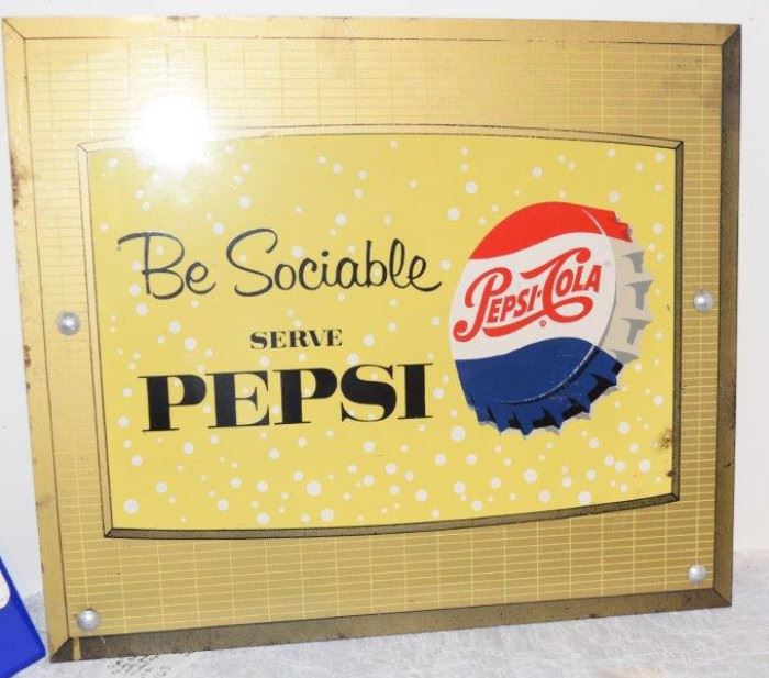 168 Pepsi Original Double Sided Sign Be Socialble