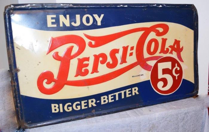 192 Enjoy bigger better 1930s pepsi sign
