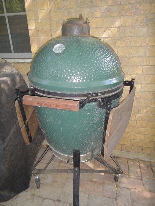 "Big Green Egg",  Add ons: Side tables, stand, cover 