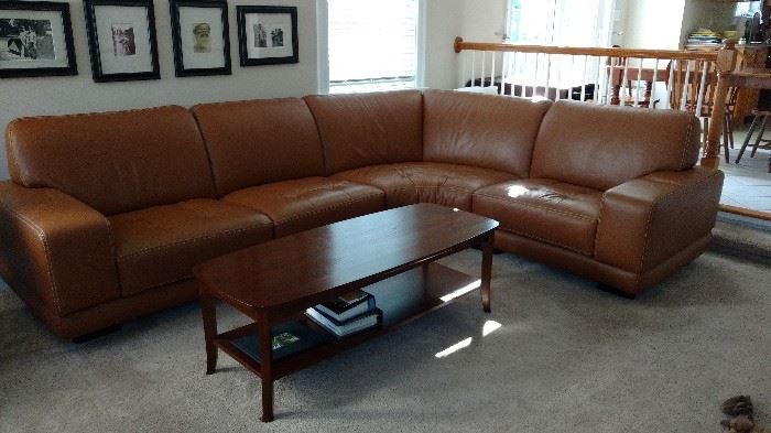 Shilling Fine Leather Sectional Sofa