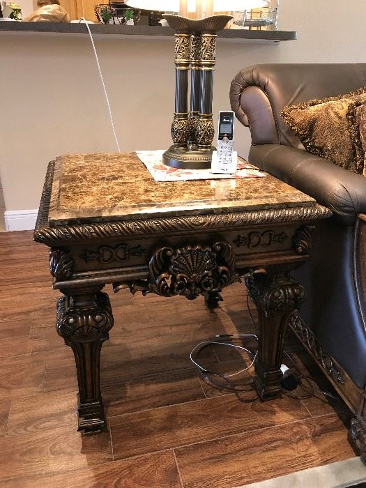 Matching Marble Top End Tables