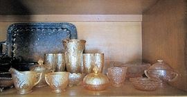 Vintage Iris Herringbone Carnival Glass