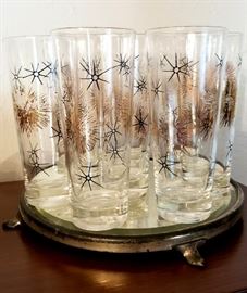 Black & Gold Atomic Starburst Glasses