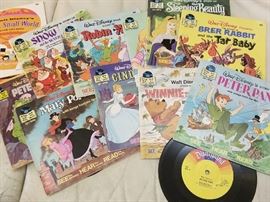 Vintage Walt Disney See,Hear,Read Books ~ Records