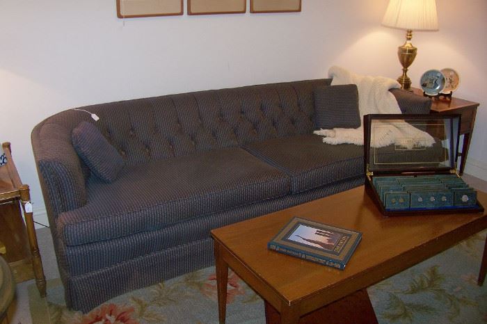 This sofa has good construction but unfortunately there are rips in the cushions - PRICED ACCORDINGLY!  If your student needs this for an apartment - it is perfect!