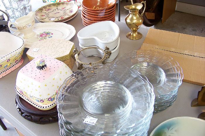 Anyone need an abundance of glass dessert/party plates??  This group has 27 plates - another set is in the kitchen -