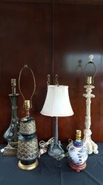selection of accent lamps vintage