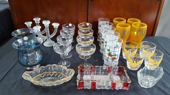 vintage glassware candle holders
