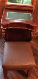 small leather top desk faux leather stool