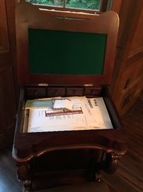 small leather top desk with storage