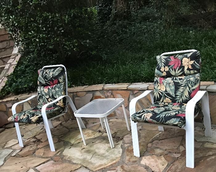 Patio chairs and little table