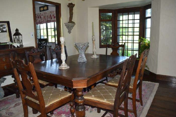 Vintage Table and Chairs, area rug