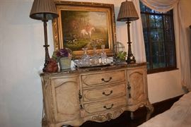 Aico Amini Buffet, Lamps, Tray, Planter, Oil Painting