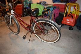 Bicycle, Childs Toy Car, Chairs, Coolers