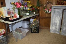 Flowers, Vases, Candles, Primitive Cabinet Art and Craft Supplies, Canvases, Paints, Brushes, Beads More