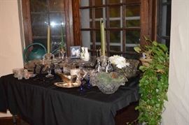 Crystal vases dish bowls candle holders