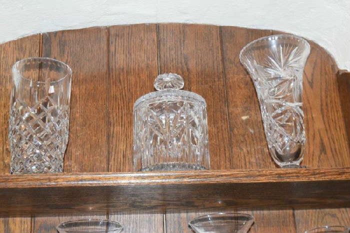 Crystal Jar, and Vases