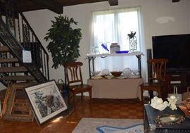 Glassware, Chairs, Frames, Tree, Rug Sony TV