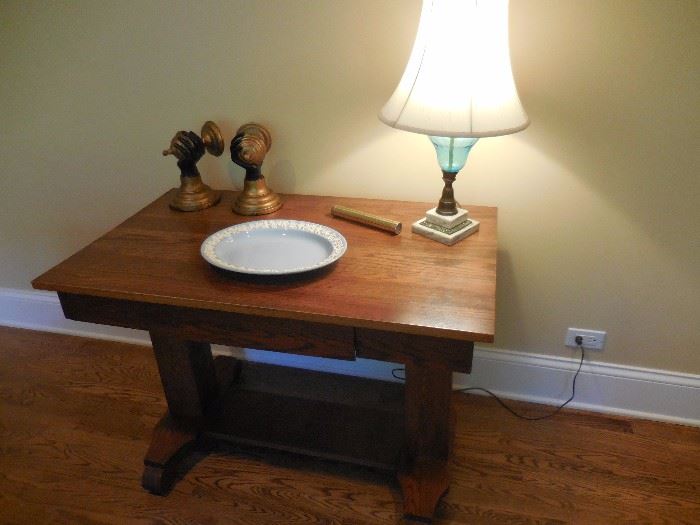 Vintage Oak Sofa, Entry Way table with Drawer
